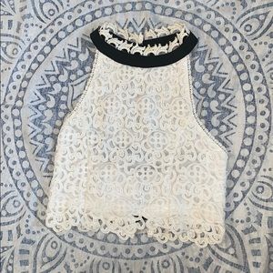 White Lace Crop Top